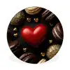 Macarons - Rood - Hart Wandcirkel aluminium klein -3d