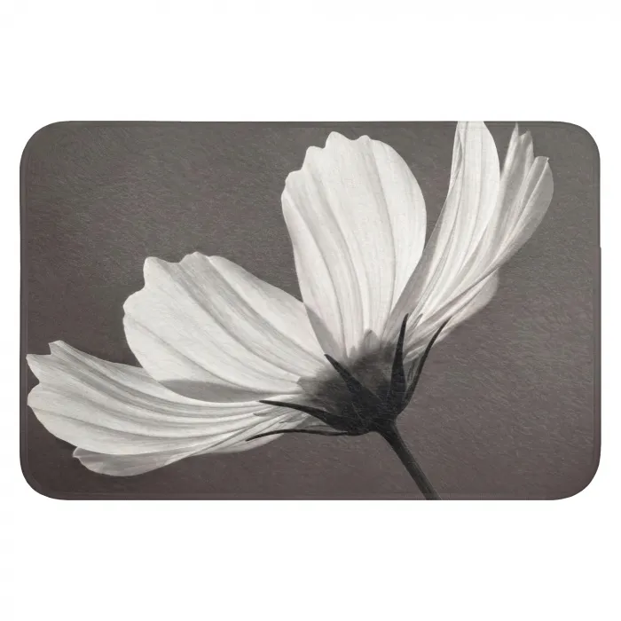Bloem - Minimalistisch - Zwart - Wit WCmat klein -3d
