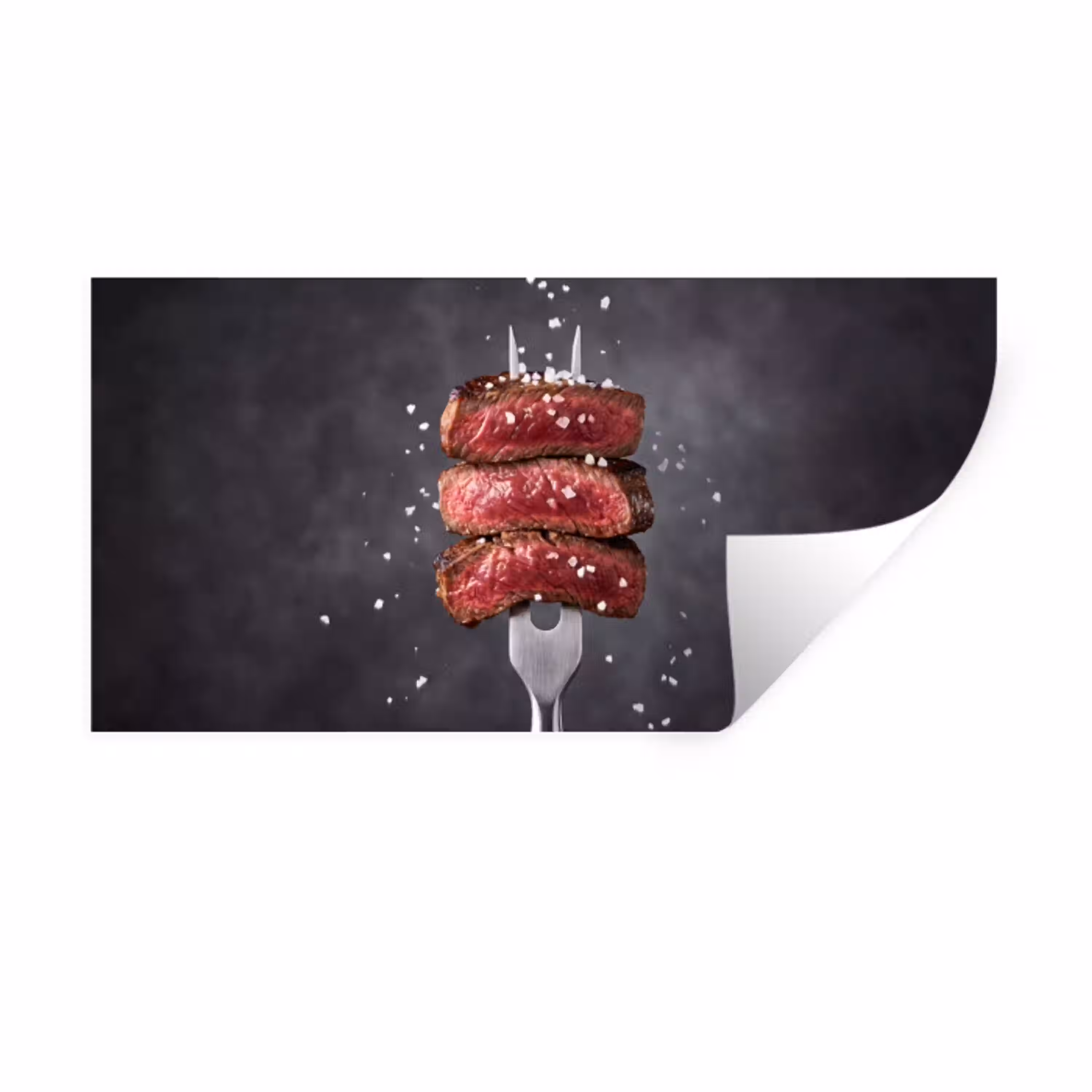 Eten - Vlees - Zout Muursticker klein -3d