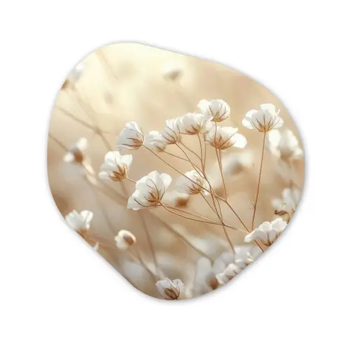 Wilde - Bloemen - Wit Wandcirkel Organisch Forex 3mm klein -3d
