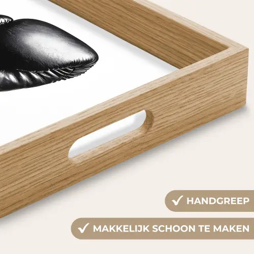 Bokshandschoen - Zwart - Hand Dienblad Rechthoek middel -USP_HandgreepNL