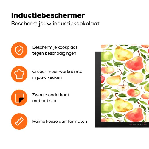 Patroon - Appels - Peren Inductie beschermer vinyl 3mm klein 276 -zzzzzzz-td-ups