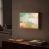 Kunst - Abstract - Blauw - Wit Light Box met batterij (Wandlamp) middel -sfeer1
