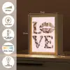 Tekst - Love - Pantervacht - Lichtroze Light Box met kabel (Tafellamp) klein -USP_NL