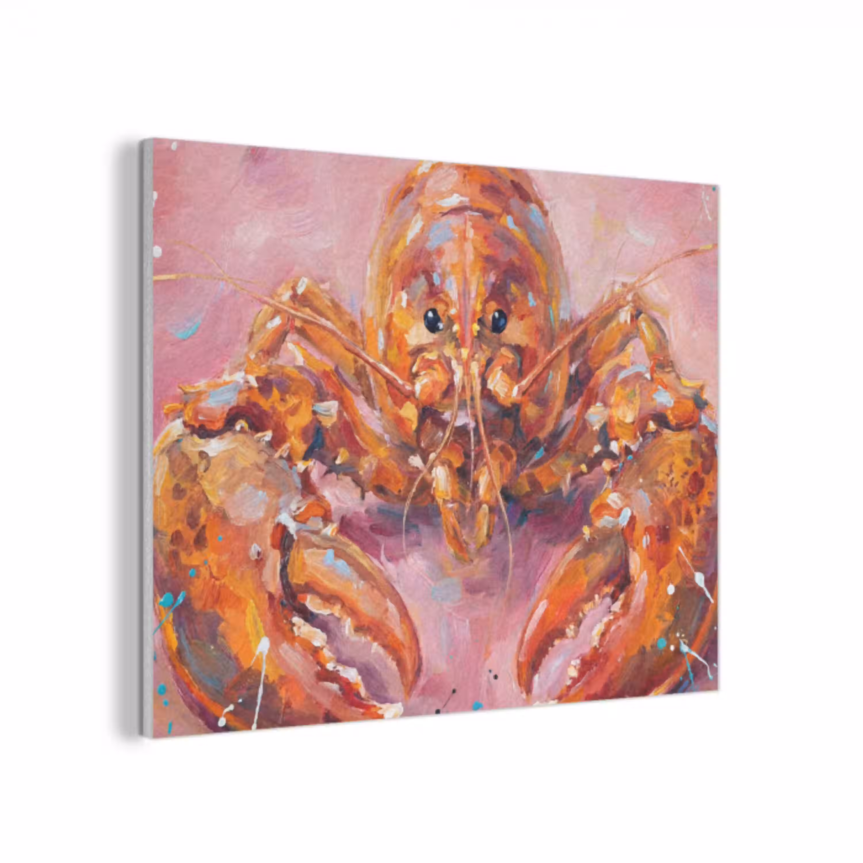 Zeeleven - Kreeft - Spatters - Abstract - Roze PET vilt klein -3d