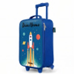 Raket - Planeet - Sterren - Veelkleurig Kinderkoffer - Blauw klein -productfoto_schuin
