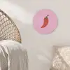 Peper - Rood - Illustratie Akoestische PET Vilt - Rond klein -sfeer4