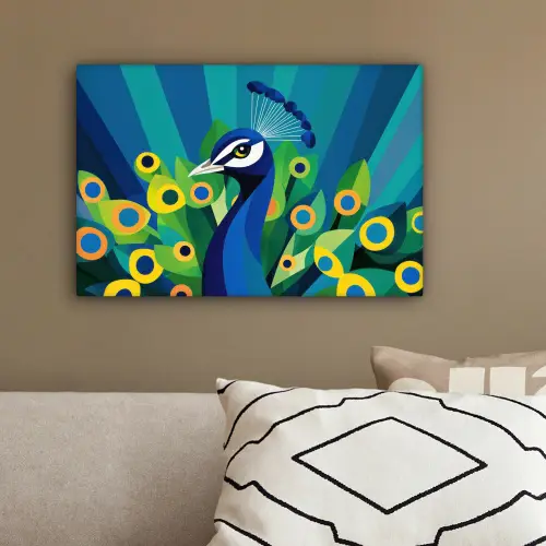 Pauw - Cirkels - Blauw canvas 2cm klein -sfeer3