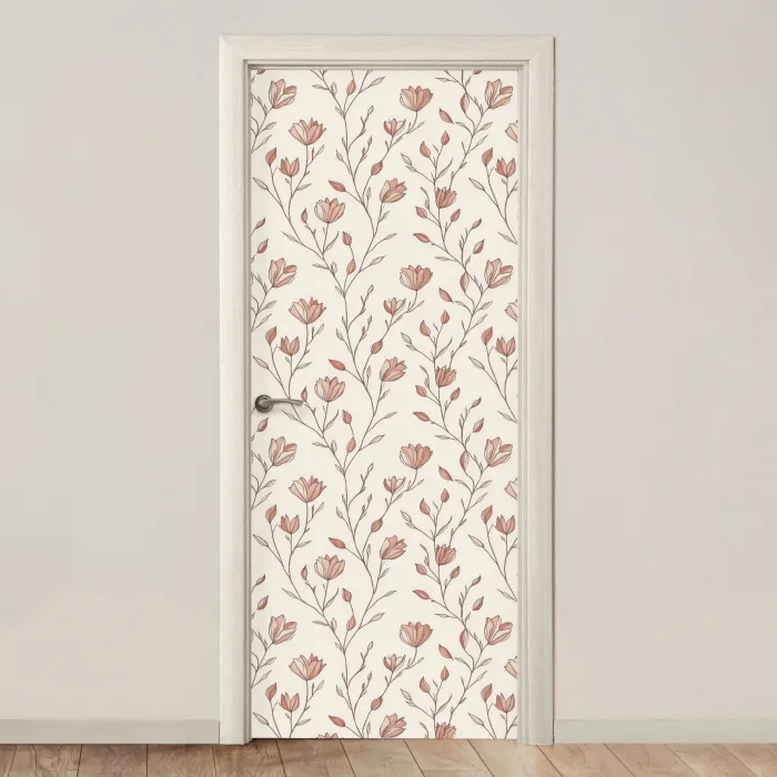 Patroon - Klassiek - Roze deurposter klein 289 -3d_beige
