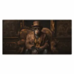 Chimpansee - Stoel - Pak - Bruin Muismat XXL klein -3d_leeg