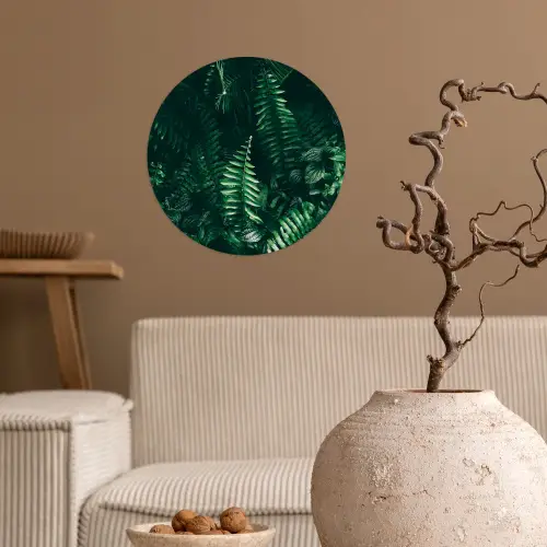 Bladeren - Jungle - Natuur - Tropisch - Planten Wandcirkel behangsticker klein -sfeer1