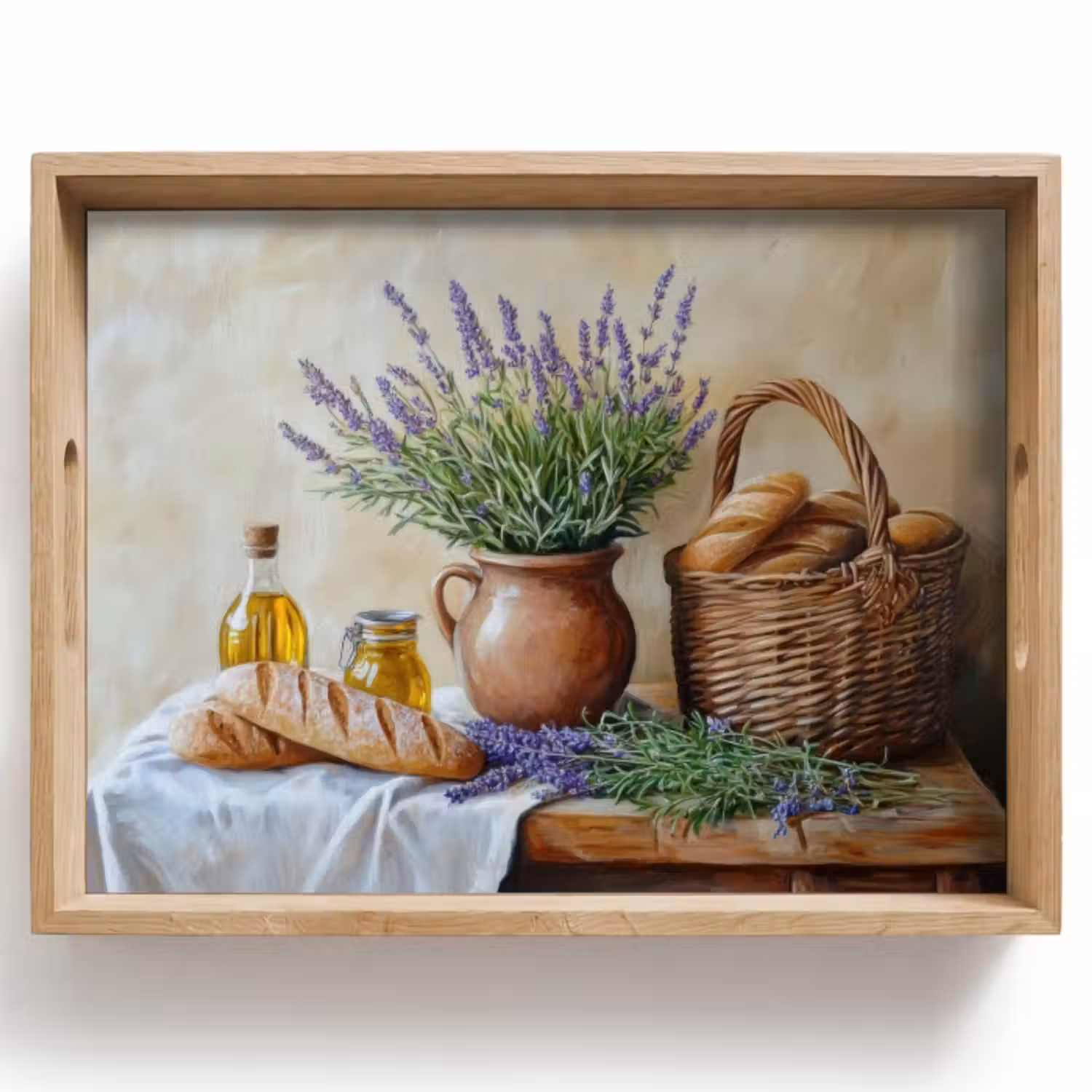 Dienblad - Lavendel - Brood - Stilleven