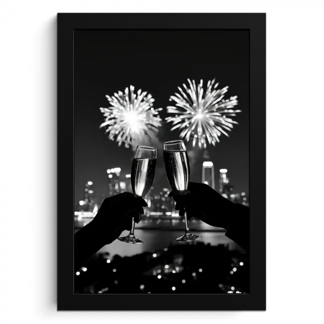 Vuurwerk - Proosten - Skyline - Champagne KitchenYeah - Keuken - Fotolijst klein -3d