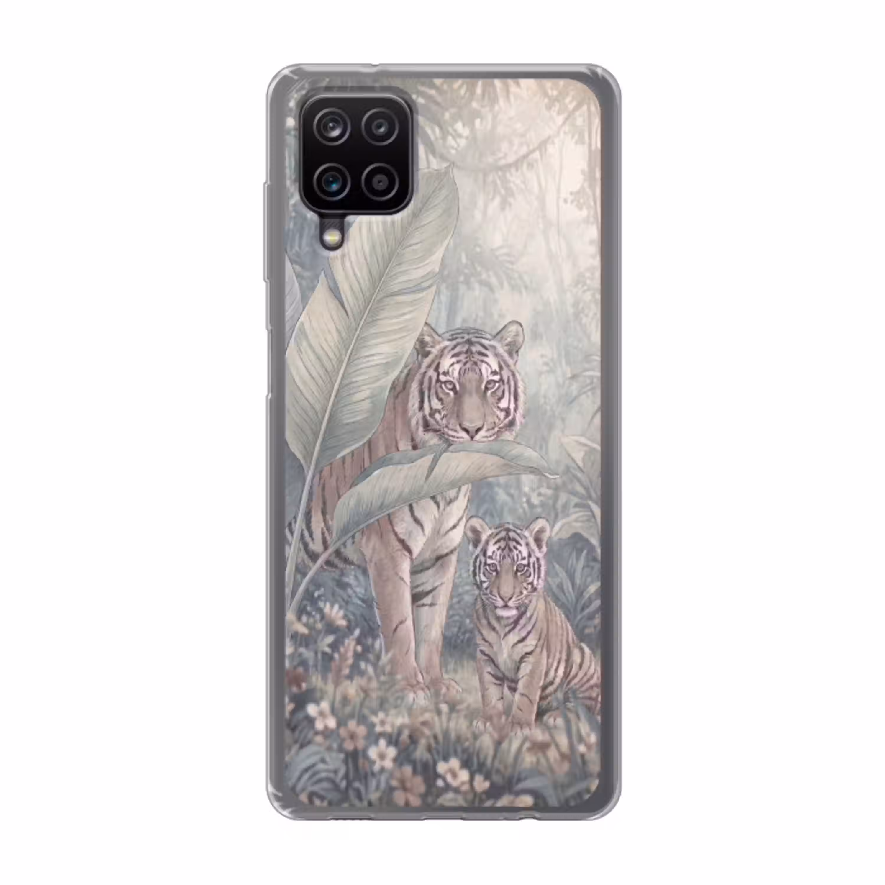 Tijger - Welp - Jungle - Illustratie - Dieren Telefoonhoesje Samsung Galaxy A12 klein -3d
