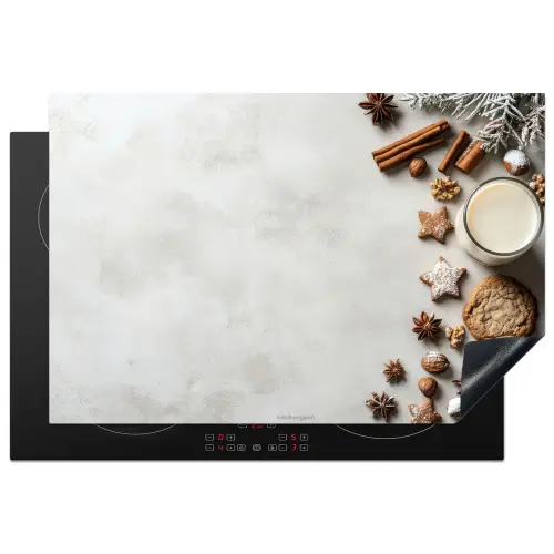 Winter - Kerst - Specerijen - Wit Inductie beschermer vinyl 3mm klein -3d