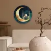 Moskee - Halve maan - Goud - Ramadan - Islamitische Wandcirkel kunststof plaat 5mm dik klein -sfeer1