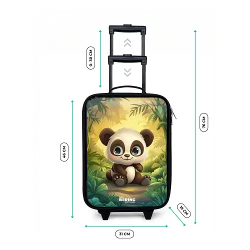 Panda - Bamboebos - Groen Kinderkoffer - Zwart klein -productfoto_formaten