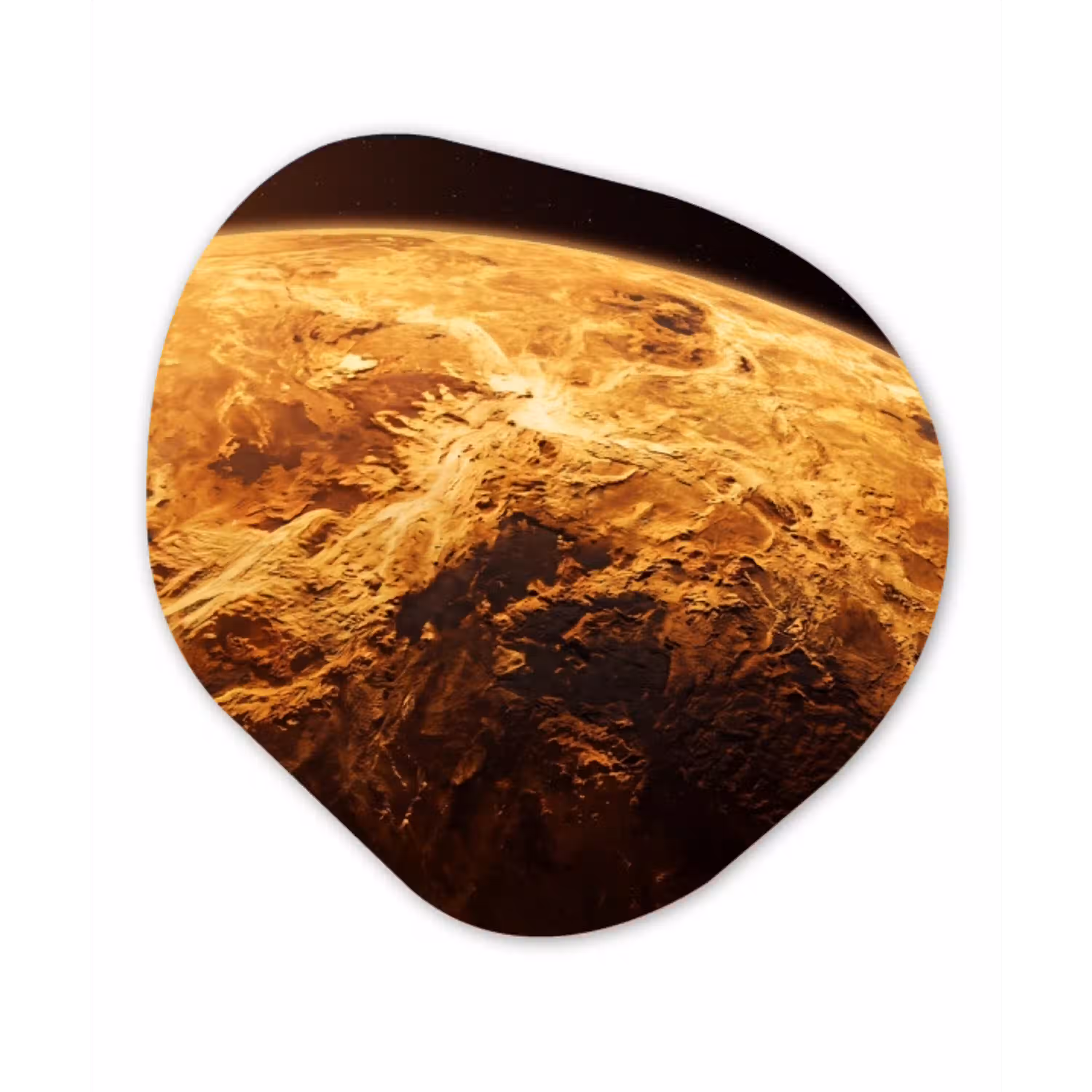 Planeet - Ruimte - Oranje Wandcirkel Organisch Forex 3mm klein -3d