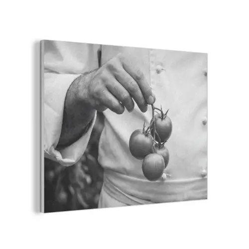 Tomaten - Chef - Zwart - Wit PET vilt klein -3d