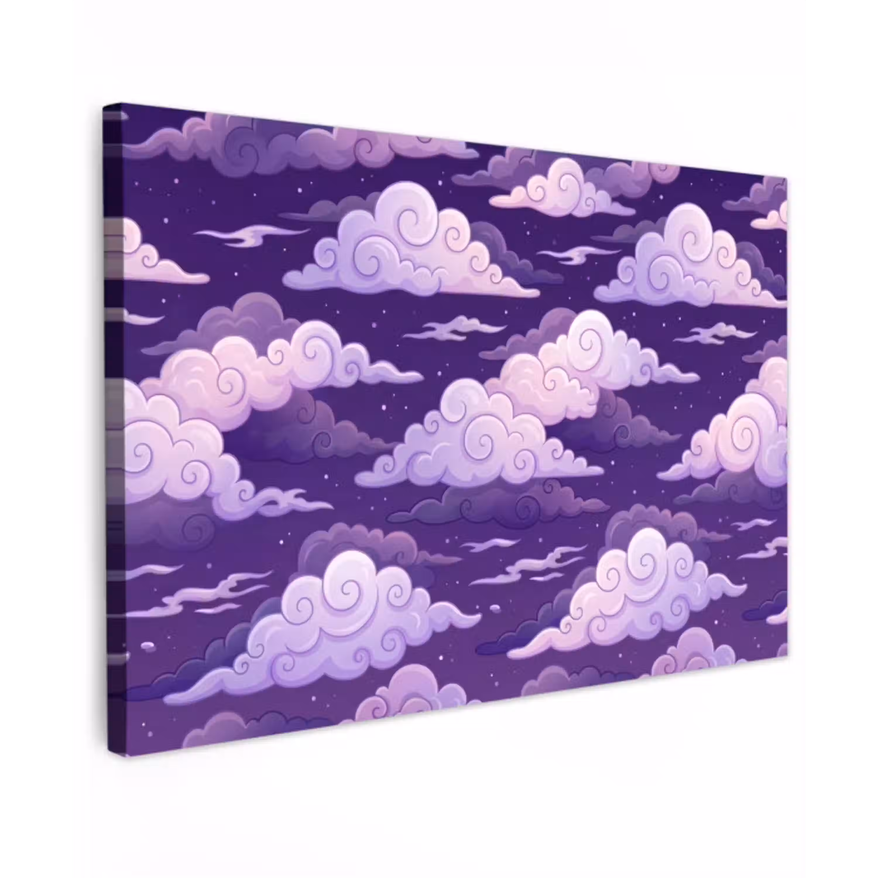 Wolken - Nacht - Natuur - Abstract - Paars canvas 2cm klein -z3d