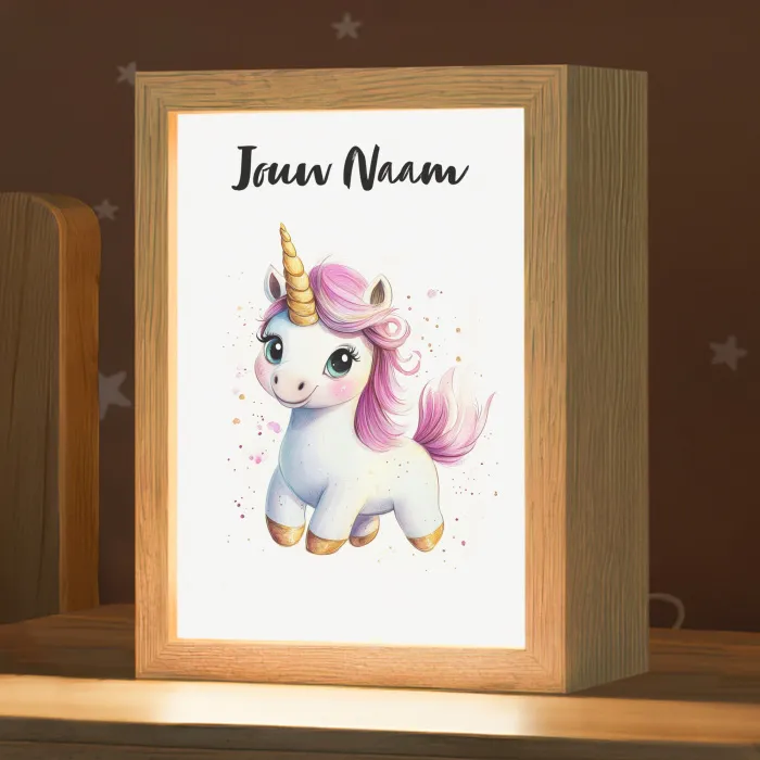Eenhoorn - Roze - Magie Light Box met kabel (Kinderlampje) klein -zzz_3d_website