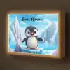 Pinguïn - Meisjes - Pooldieren - Kinderen Light Box met batterij (Wandlamp kind) middel -z3d_website