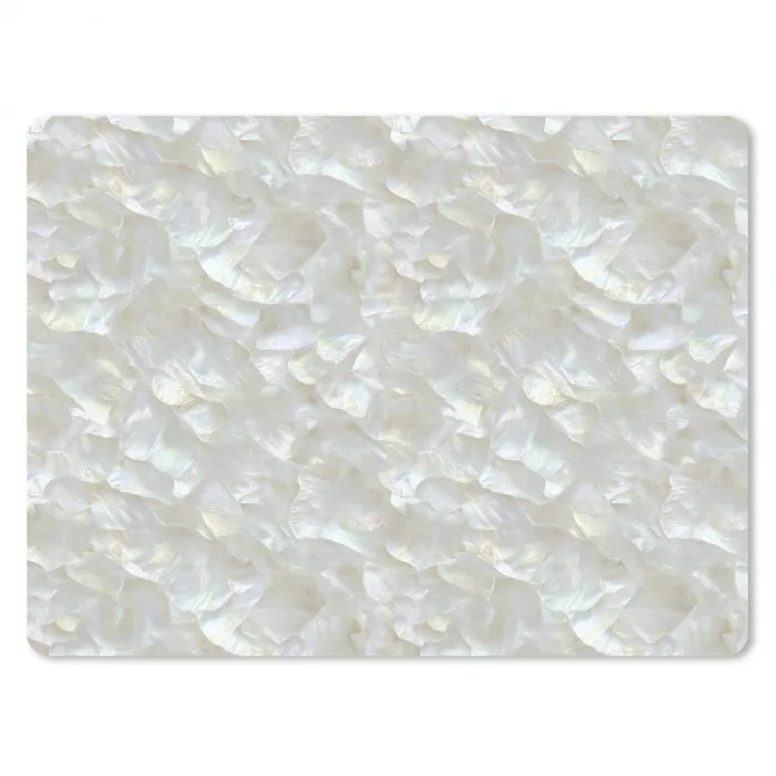 Parelmoerglans - Wit - Schelp muismat rubber klein 262 -3d