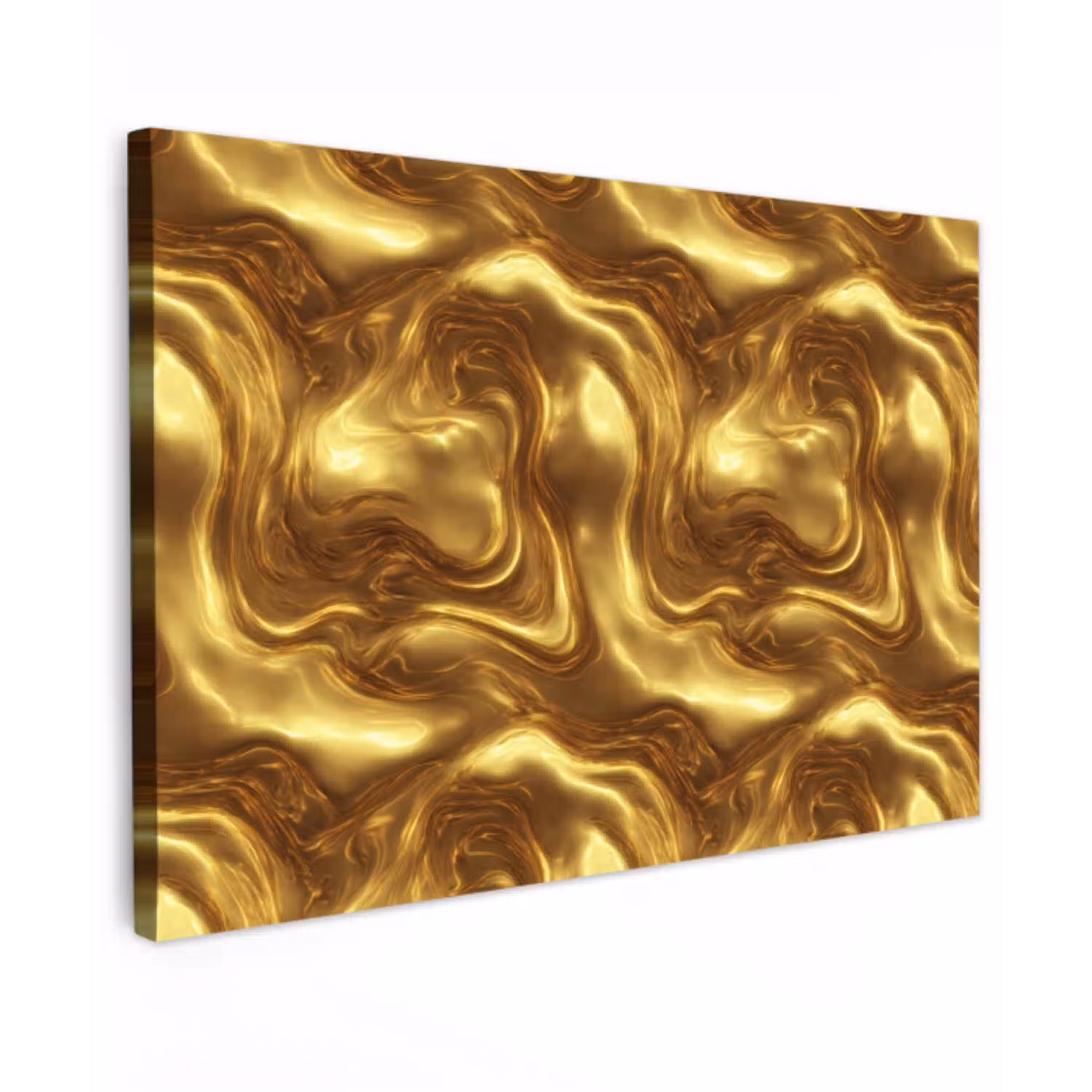 Textuur - Vloeibaar - Organisch - Goud canvas 2cm klein 34 -z3d
