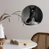 Paard - Bord - Pasta - Tafelkleed - Zwart Wit - Dieren Wandcirkel behangsticker klein -sfeer3