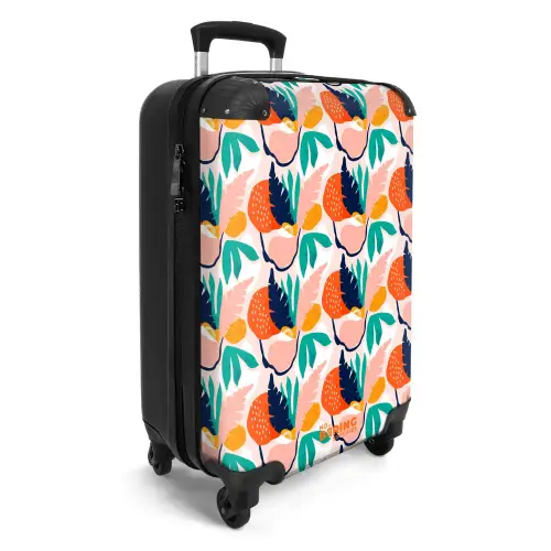 Divers gekleurde abstracte bladeren NBS - Handbagage koffer - Kinderen Unisex middel -productfoto_3d