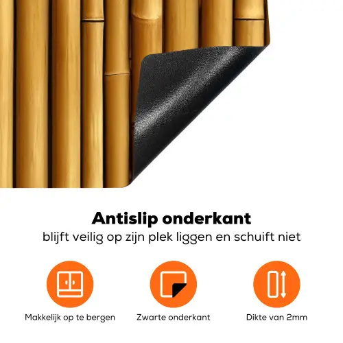 Natuurlijk - Bamboe - Levendig Inductie beschermer vinyl 3mm klein 276 -zzzzzzz-td-onderkant