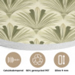 Klassiek - Waaier - Groen Akoestische PET Vilt - Rond klein 838 -closeup_NL