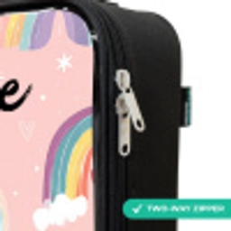 Regenboog - Patroon - Pastel Kinderkoffer - Zwart klein -rits_UK