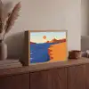 Landschap - Bergen - Zon - Zee Light Box met batterij (Wandlamp) middel -sfeer2