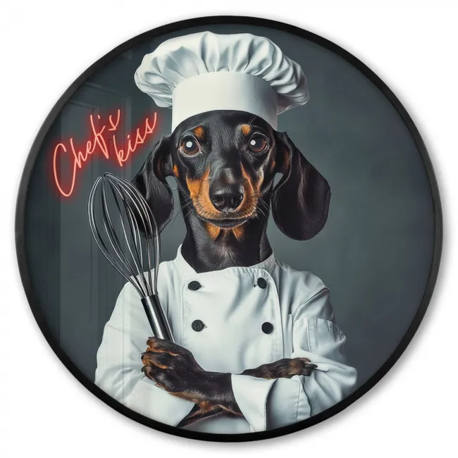 Photo Frame Round - Quote - Neon - Dog - Cook clothing