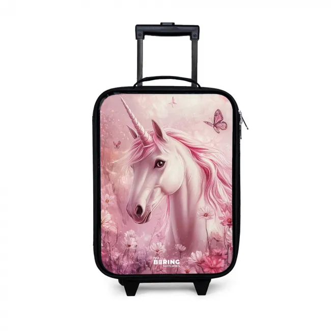 Kids’ Suitcase - Unicorn - Pink - Butterflies - Flowers
