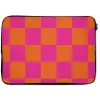 Schaakbord print - Oranje - Roze - Blokjes laptophoes neopreen klein -zkaufland3dotto