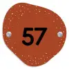 Roestbruin met stippen - Traditioneel Naambord Organisch middel -3d