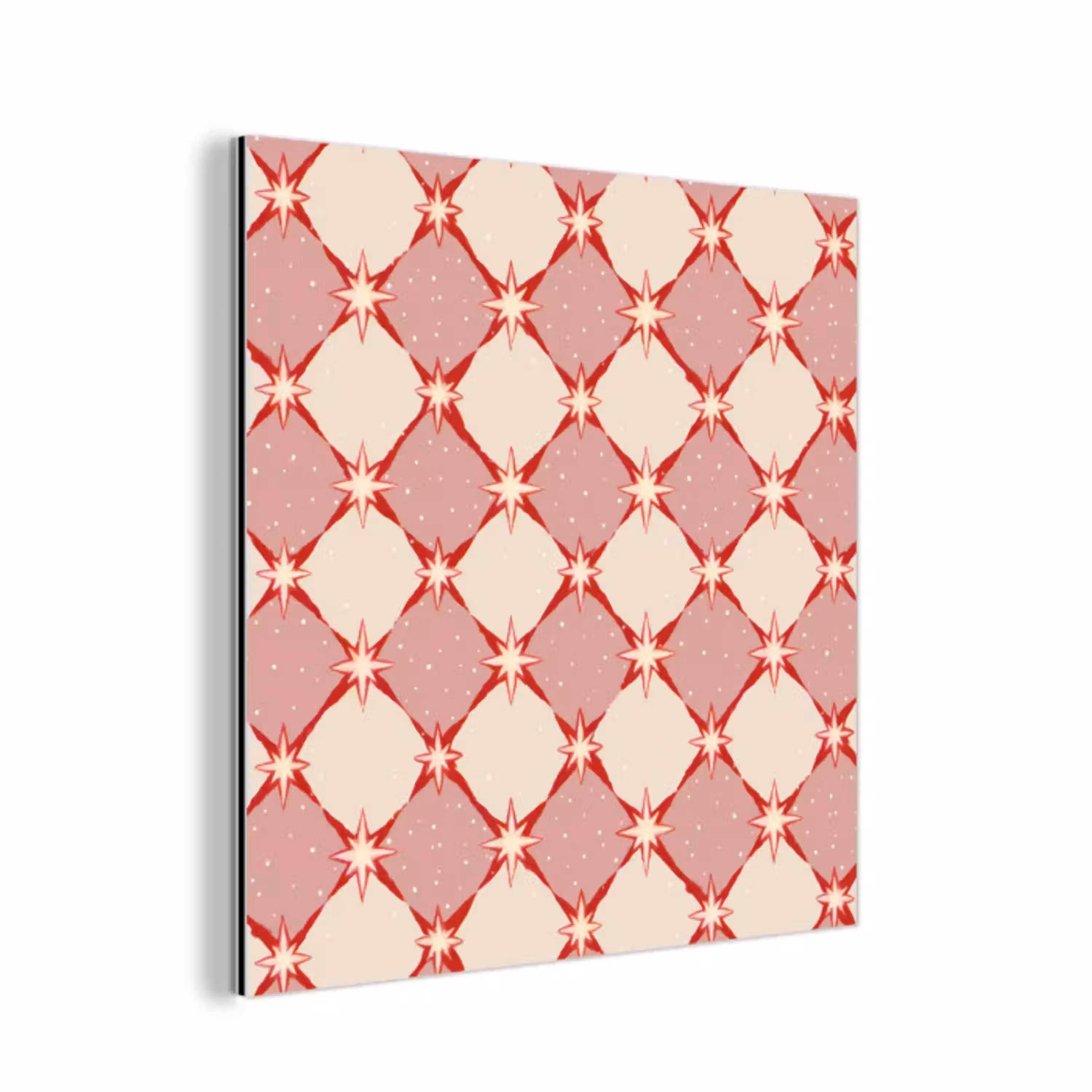 Ruiten - Sterren - Vintage - Oudroze - Rood aluminium wit klein 46 -3d