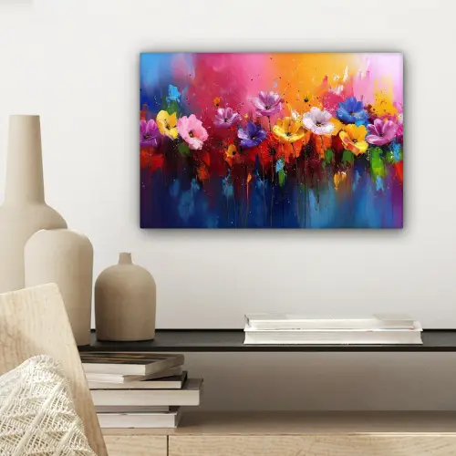 Fantasiebloemen - Verf - Speels canvas 2cm klein -sfeer6