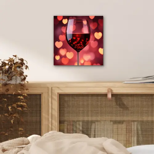 Rood - Wijn - Hartjes aluminium wit klein -sfeer3