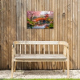 Lentebloei in Japanse Tuin Tuinposter op houten frame 2 cm dik klein -sfeer4