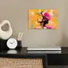 Vogel - Vrouw - Abstract - Bloem poster papier klein -sfeer1