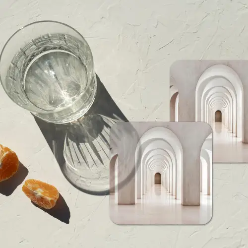 Hal - Bogen - Symmetrisch - Modern onderzetter kurk middel -sfeer4