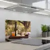 Picknick - Wijn - Kaasplankje keuken achterwand spatscherm klein -3d_schuin