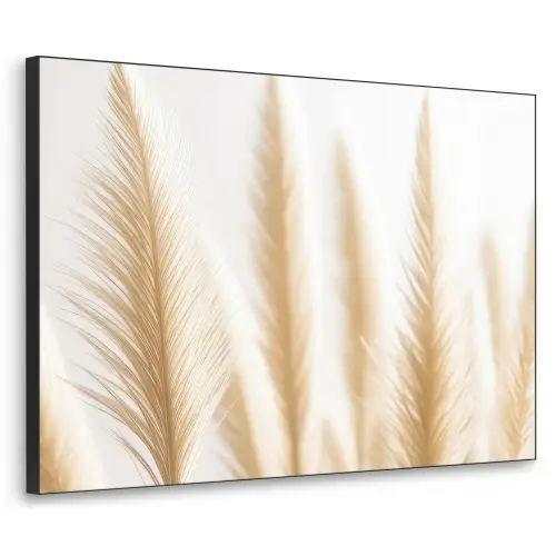 Pampas gras - Pluimen - Beige - Natuur Textielframe zwart klein -3d