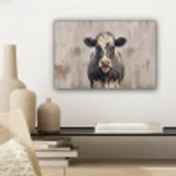 Koe - Portret - Dieren - Modern canvas 2cm klein -sfeer6