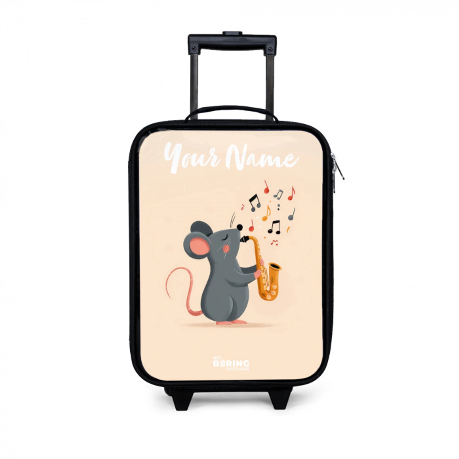 Muis - Saxofoon - Muziek Kinderkoffer - Zwart klein -3d