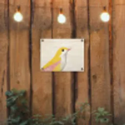 Vogel - Minimalistisch - Geel tuinposter los doek klein -sfeer1