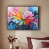 Kleuruitbarsting - Expressieve sfeer - Bloem Textielframe zwart klein -sfeer1